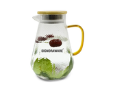 BoroFlow Borosilicate Glass Jug with Bamboo Lid 1600ml