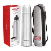 Milton Flip Lid 1000 Thermosteel Water Bottle, 24 Hr Hot and Cold I Leak Proof Lid, ISI Certified I Vacuum Insulated I for Office, Gym, School I