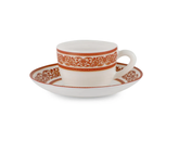Cello Oplaware Solitaire Rosso Cup and Saucer Set, 130 ml, 12 Pcs