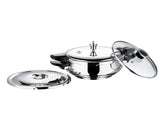 Vinod Magic Stainless Steel 3-in-1 Pressure Cooker | 5 mm Thick Base with Strainer & Glass Lid | Multi-Purpose Cooker for Rice & Curries | ISI Certified | Induction & Gas Base | 2 Yr Warranty