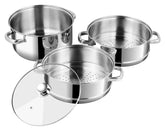 Vinod Stainless Steel 3 Tier Steamer Set (Induction Friendly)