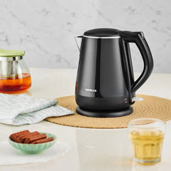 Aqua Triton Electric Kettle 1100 Watts 1 liter, Double Layered Cool Touch Outer Body | 304 Rust Resistant SS Inner Body with Auto Shut Off | Wider Mouth