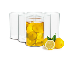 SIGNORA WARE Illusion Borosilicate Glass Drinking Glasses | Crystal Clarity | Lightweight | Odorless | Best For Serving Drinks & Lemonade | Giftable | Useful For Parties ( 350Ml X 6 | Clear )