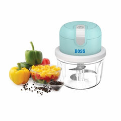 BOSS USB Rechargeable Wireless Electric Chopper with Stainless Steel Blades, One Touch Operation, 10 Seconds Chopping, Mincing Vegetable - 350 ML, 40 Watts