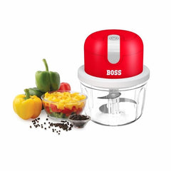 BOSS USB Rechargeable Wireless Electric Chopper with Stainless Steel Blades, One Touch Operation, 10 Seconds Chopping, Mincing Vegetable - 350 ML, 40 Watts