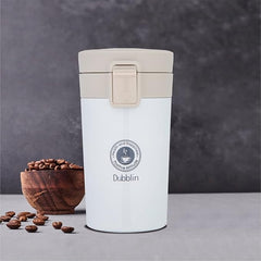 DUBBLIN Frappe Stainless Steel Tea Coffee Mug Double Wall Vacuum Insulated Travel Mug with Leak Proof Lid, Wide Mouth Tumbler, Thermo Flask Keeps Hot 6 Hrs, Cold 12 Hrs