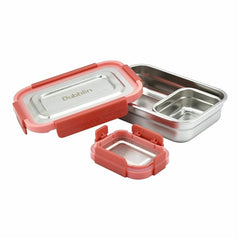 DUBBLIN Dineout Jr. Stainless Steel Lunch Box Insulated Airtight Spill Proof, sabzi Container Inside