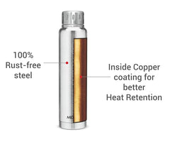 Milton Elfin Thermosteel 750 ml Water Bottle, 24 Hr Hot and Cold I Leak Proof Lid, ISI Certified I Vacuum Insulated I for Office, Gym, School I