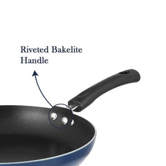 Vinod Zest Aluminium Non Stick Frypan | Skillet Pan | 3 Layer Ceramic Coating | 3 mm Thick | Metal Spoon Friendly | Gas Base, Toxin Free - 1 Year Warranty