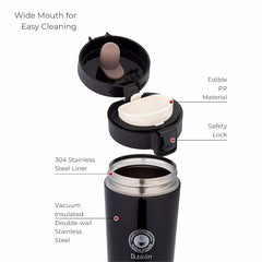 DUBBLIN Frappe Stainless Steel Tea Coffee Mug Double Wall Vacuum Insulated Travel Mug with Leak Proof Lid, Wide Mouth Tumbler, Thermo Flask Keeps Hot 6 Hrs, Cold 12 Hrs