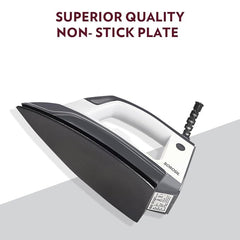 Borosil Glider 1000W Dry Iron with American Heritage Non-Stick Soleplate Coating, Thermostate for Better Heat Conductivity, Dry Ironing for Silk, Nylon, Rayon, Wool, Cotton & More, 2 Years Warranty