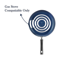 Vinod Zest Aluminium Non Stick Frypan | Skillet Pan | 3 Layer Ceramic Coating | 3 mm Thick | Metal Spoon Friendly | Gas Base, Toxin Free - 1 Year Warranty