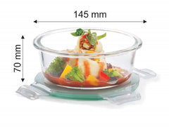 SignoraWare Lock 'N' Store High Microwave Oven Borosilicate Safe Glass Container with Air Tight Lid | Multipurpose Jar Box (620ml, Transparent, Food Grade)