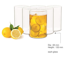 SIGNORA WARE Illusion Borosilicate Glass Drinking Glasses | Crystal Clarity | Lightweight | Odorless | Best For Serving Drinks & Lemonade | Giftable | Useful For Parties ( 350Ml X 6 | Clear )