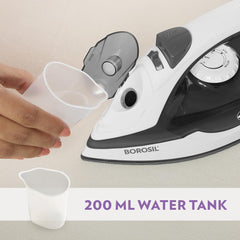 Borosil 1380W SmartPress Steam Iron | BIS Approved Made in India | Ceramic Soleplate, Vertical & Horizontal Steam Busting, Self Cleaning Function | For Dry & Steam Ironing | 2 Years Warranty