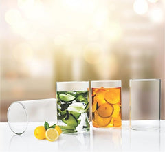 SIGNORA WARE Illusion Borosilicate Glass Drinking Glasses | Crystal Clarity | Lightweight | Odorless | Best For Serving Drinks & Lemonade | Giftable | Useful For Parties ( 350Ml X 6 | Clear )