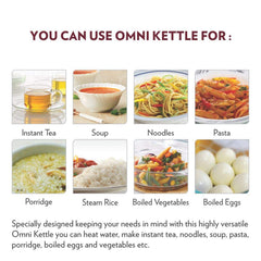 Borosil 1 L 600W Stainless Steel Omni Electric Kettle with Egg and Momo Tray | Water Heater Jug | Auto Cut-off, Overheat & Dry Boil Protection | Multipurpose Kettle | 1 Year Warranty