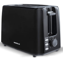 Havells Crisp Plus Pop-Up Toaster | 2 Slices | 750 Watts | 7 Heat Settings | Reheat,Defrost & Cancel Functions | Auto Bread Centering | Cool Touch | Crumb Tray for Easy Cleaning | 2Yr Warranty | Black