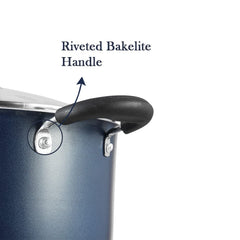 Vinod Zest Aluminium Non Stick Saucepot with Glass Lid - 10.8 Litre, 30 cm | 3 mm Extra Thick | Swiss Quality | 3 Layer Coating | Metal Spoon Friendly - 1 Year Warranty