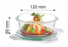 SignoraWare Lock 'N' Store Round High Microwave Oven Borosilicate Safe Glass Container with Air Tight Lid | Multipurpose Jar Box (950ml, Transparent, Food Grade)