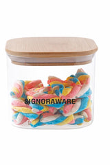 Signoraware Trison Borosilicate Glass Square Jar | Food Storage container with Airtight Bamboo Lid | Multipurpose | For wet and Dry Storage | Easy to Clean | Heat Resistant | (700ml | Clear)