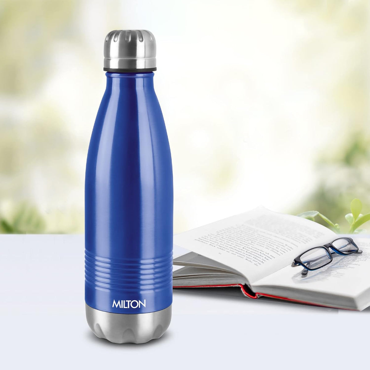 Milton Duo DLX 750 Thermosteel 700 ml Water Bottle, 24 Hr Hot and Cold I Leak Proof Lid, ISI Certified I Vacuum Insulated I for Office, Gym, School I
