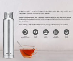 Milton Elfin Thermosteel 750 ml Water Bottle, 24 Hr Hot and Cold I Leak Proof Lid, ISI Certified I Vacuum Insulated I for Office, Gym, School I