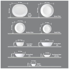 Corelle 21 Pc Square Round Dinner Set - Daisy Field White