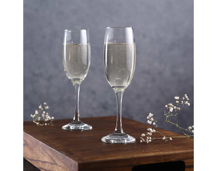 Wonderchef Modena Champagne Flute Glass 190 ml (Set of 6)