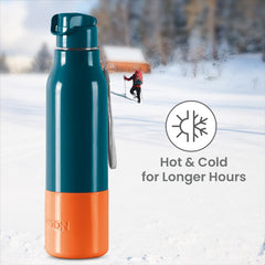Milton Steel Sprint 900 Insulated Inner Stainless Steel Water Bottle, 630 ml | Easy Grip | Leak Proof | School | Office | Gym | Hiking | Treking | Travel Bottle