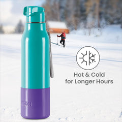 Milton Steel Sprint 900 Insulated Inner Stainless Steel Water Bottle, 630 ml | Easy Grip | Leak Proof | School | Office | Gym | Hiking | Treking | Travel Bottle