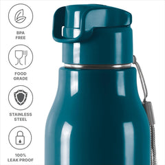 Milton Steel Sprint 900 Insulated Inner Stainless Steel Water Bottle, 630 ml | Easy Grip | Leak Proof | School | Office | Gym | Hiking | Treking | Travel Bottle