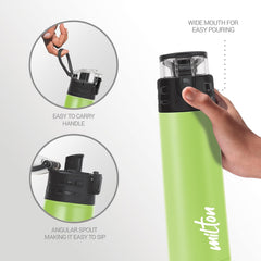 Atlantis 600 Thermosteel Water Bottle,24 Hr Hot and Cold I Leak Proof Lid, ISI Certified I Vacuum Insulated I for Office, Gym, School