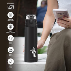 Atlantis 600 Thermosteel Water Bottle,24 Hr Hot and Cold I Leak Proof Lid, ISI Certified I Vacuum Insulated I for Office, Gym, School
