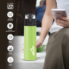 Atlantis 600 Thermosteel Water Bottle,24 Hr Hot and Cold I Leak Proof Lid, ISI Certified I Vacuum Insulated I for Office, Gym, School