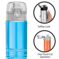 MILTON Vogue 500 Stainless Steel Water Bottle 490 ml, Single Walled, ISI Certified I Leak Proof Lid, Rust Proof I For School, Office, Gym