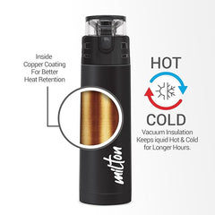 Atlantis 600 Thermosteel Water Bottle,24 Hr Hot and Cold I Leak Proof Lid, ISI Certified I Vacuum Insulated I for Office, Gym, School