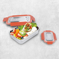 DUBBLIN Dineout Jr. Stainless Steel Lunch Box Insulated Airtight Spill Proof, sabzi Container Inside