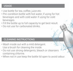 Milton Duo DLX 750 Thermosteel 700 ml Water Bottle, 24 Hr Hot and Cold I Leak Proof Lid, ISI Certified I Vacuum Insulated I for Office, Gym, School I