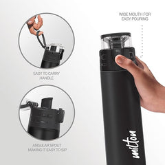 Atlantis 600 Thermosteel Water Bottle,24 Hr Hot and Cold I Leak Proof Lid, ISI Certified I Vacuum Insulated I for Office, Gym, School