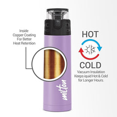Atlantis 600 Thermosteel Water Bottle,24 Hr Hot and Cold I Leak Proof Lid, ISI Certified I Vacuum Insulated I for Office, Gym, School