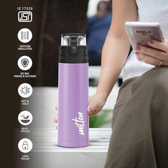 Atlantis 600 Thermosteel Water Bottle,24 Hr Hot and Cold I Leak Proof Lid, ISI Certified I Vacuum Insulated I for Office, Gym, School