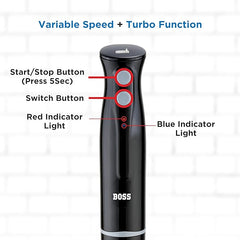 BOSS Zest Cordless Hand Blender | 150-Watts | Rechargeable With Multifunctional Blade | Detachable Shaft | Next-GEN