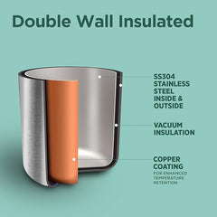 Milton Duo DLX 750 Thermosteel 700 ml Water Bottle, 24 Hr Hot and Cold I Leak Proof Lid, ISI Certified I Vacuum Insulated I for Office, Gym, School I