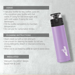 Atlantis 600 Thermosteel Water Bottle,24 Hr Hot and Cold I Leak Proof Lid, ISI Certified I Vacuum Insulated I for Office, Gym, School
