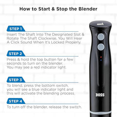 BOSS Zest Cordless Hand Blender | 150-Watts | Rechargeable With Multifunctional Blade | Detachable Shaft | Next-GEN