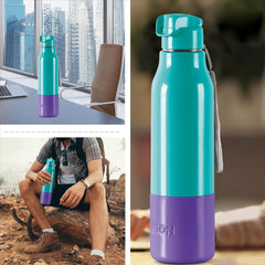 Milton Steel Sprint 900 Insulated Inner Stainless Steel Water Bottle, 630 ml | Easy Grip | Leak Proof | School | Office | Gym | Hiking | Treking | Travel Bottle