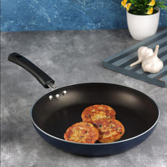 Vinod Zest Aluminium Non Stick Frypan | Skillet Pan | 3 Layer Ceramic Coating | 3 mm Thick | Metal Spoon Friendly | Gas Base, Toxin Free - 1 Year Warranty
