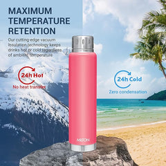 Milton Elfin Thermosteel 750 ml Water Bottle, 24 Hr Hot and Cold I Leak Proof Lid, ISI Certified I Vacuum Insulated I for Office, Gym, School I
