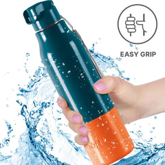 Milton Steel Sprint 900 Insulated Inner Stainless Steel Water Bottle, 630 ml | Easy Grip | Leak Proof | School | Office | Gym | Hiking | Treking | Travel Bottle